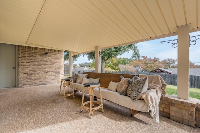 view of patio with outdoor lounge area