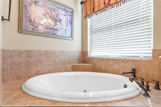 full bathroom with a garden tub