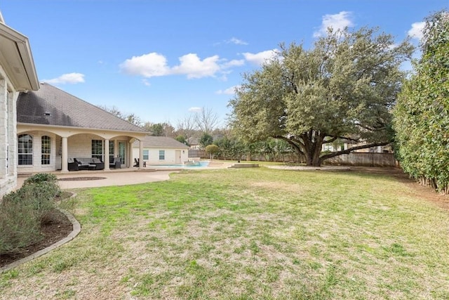 view of yard with a patio area