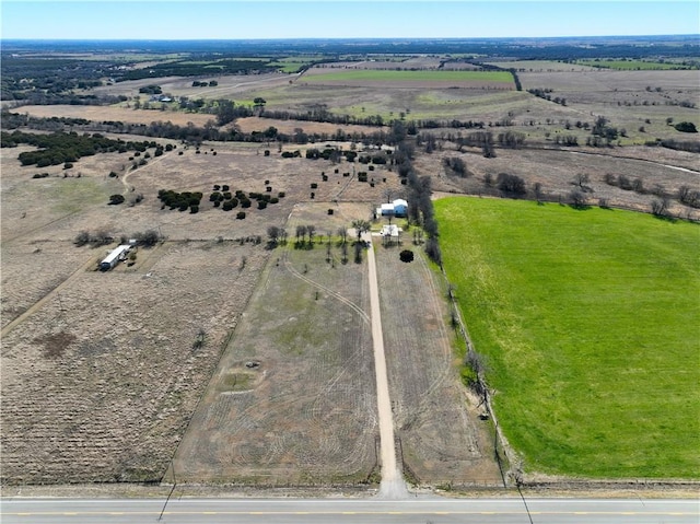 drone / aerial view with a rural view