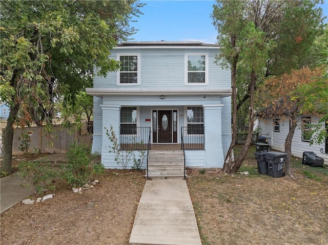 view of front of property featuring a porch