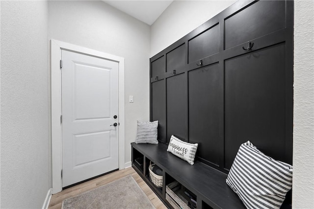 mudroom featuring light hardwood / wood-style flooring