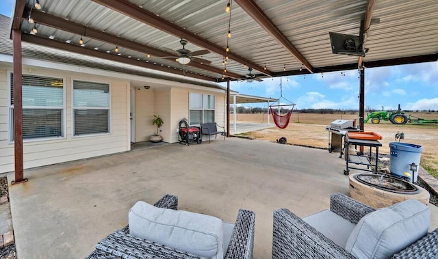 view of patio / terrace with ceiling fan