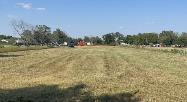 view of yard with a rural view