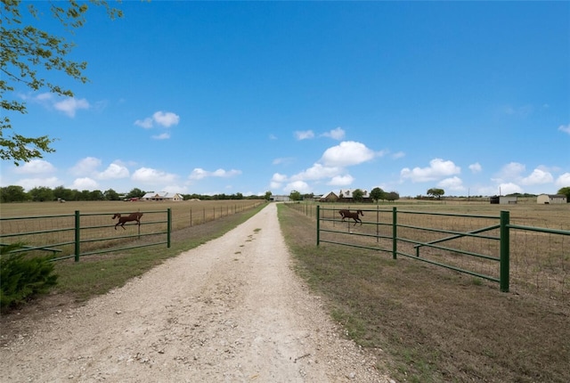 view of street featuring a rural view