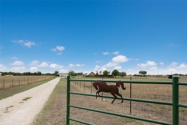 exterior space with a rural view