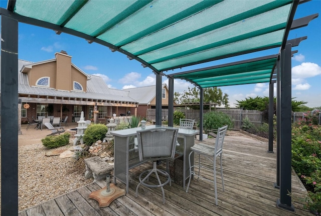 view of wooden deck