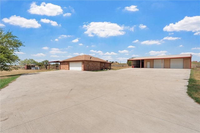 exterior space with a garage