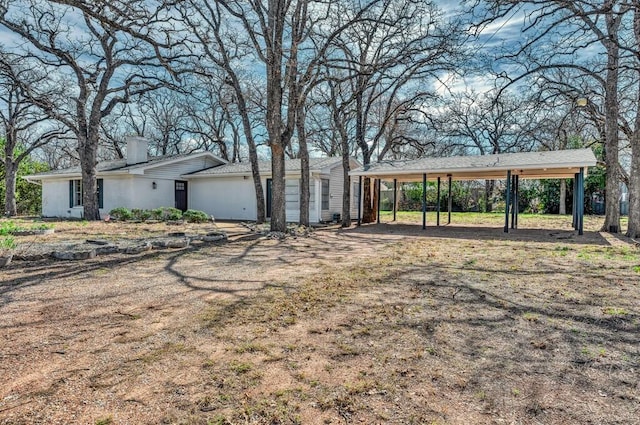 exterior space with a chimney