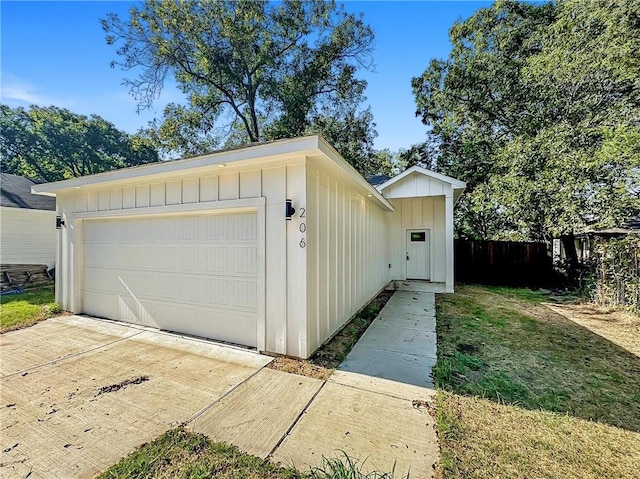 view of garage