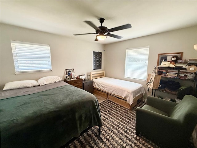 bedroom featuring ceiling fan