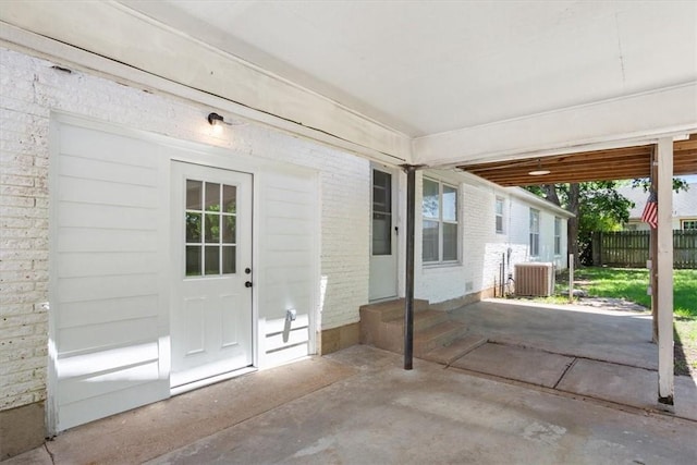 view of patio / terrace featuring central air condition unit