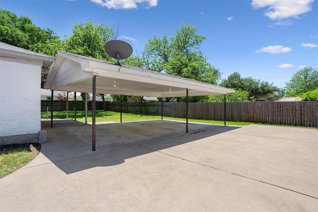 view of patio / terrace with a carport