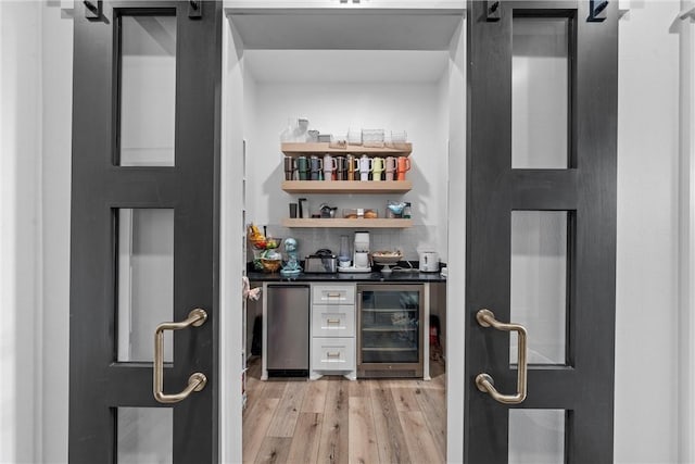 interior space featuring wine cooler