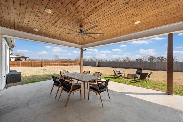 view of patio / terrace with ceiling fan