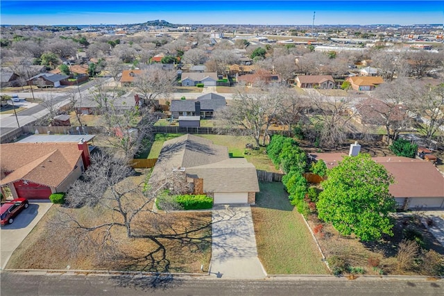 drone / aerial view with a residential view