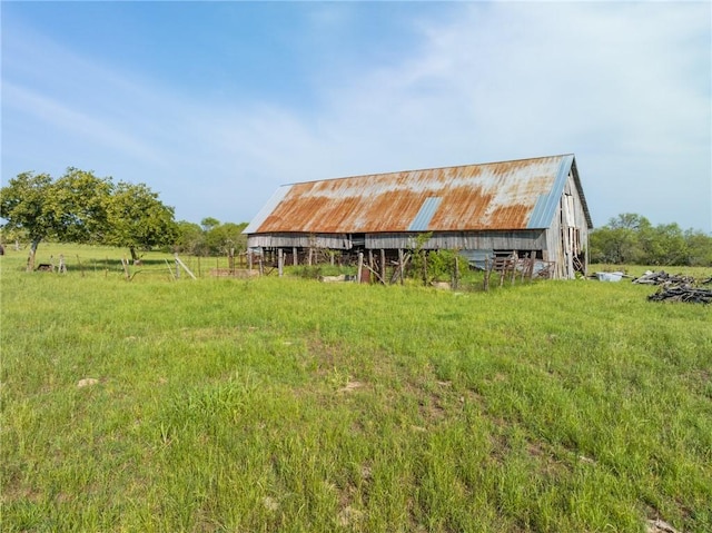 exterior space with a rural view