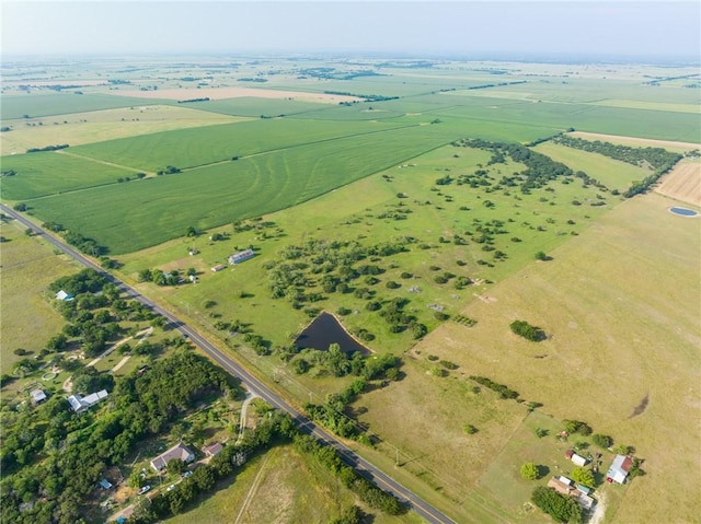 drone / aerial view with a rural view