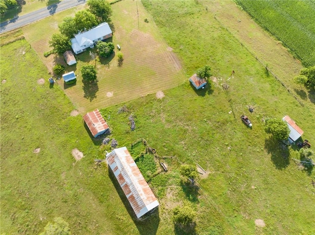 aerial view featuring a rural view