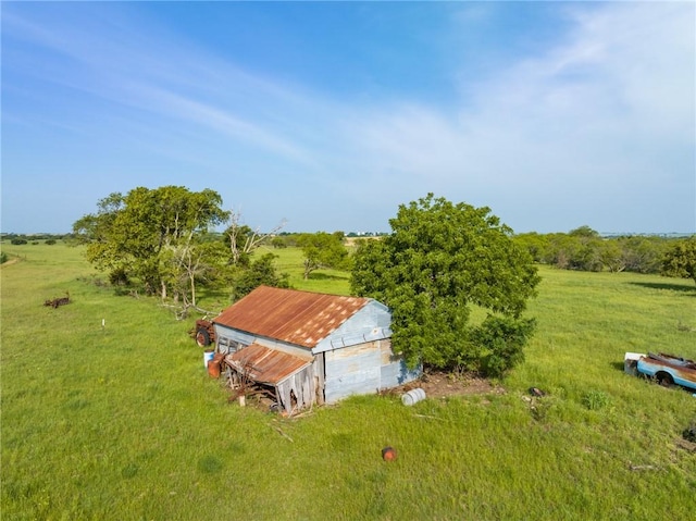 aerial view with a rural view