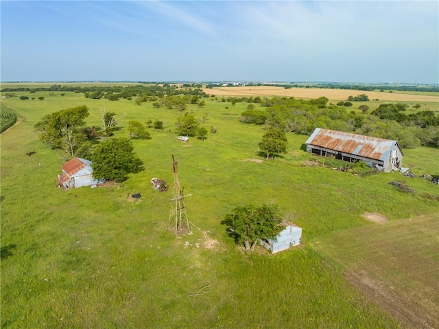 aerial view featuring a rural view