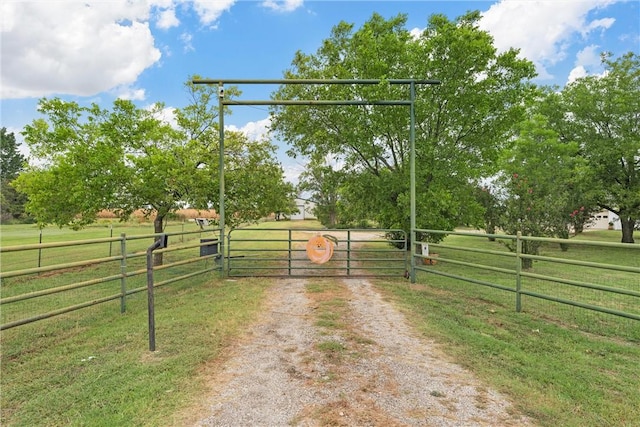 view of road with a rural view