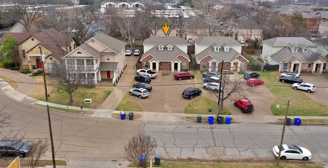 bird's eye view with a residential view