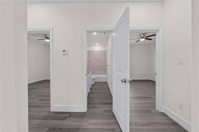 interior space featuring dark wood-type flooring