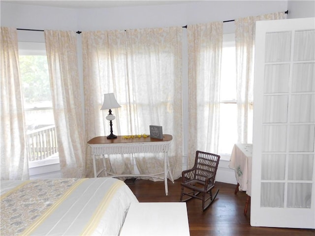 bedroom featuring dark wood-type flooring