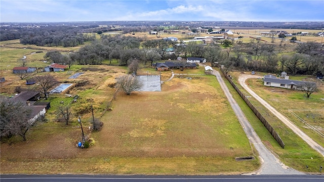 bird's eye view with a rural view