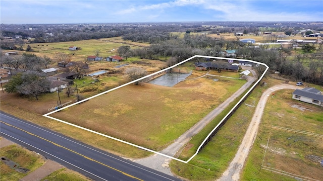 drone / aerial view with a rural view