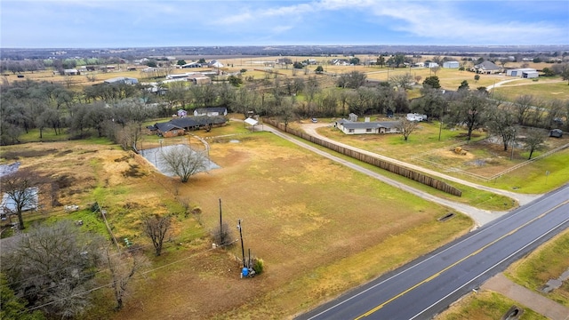 aerial view featuring a rural view