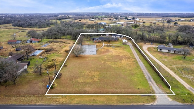 aerial view with a rural view