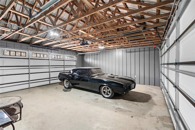 garage featuring a garage door opener