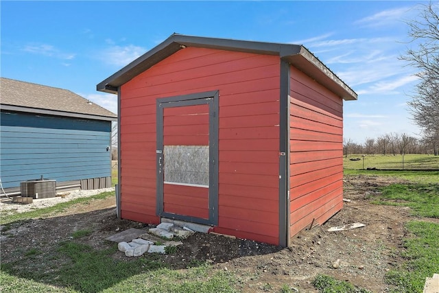 view of outdoor structure with central air condition unit