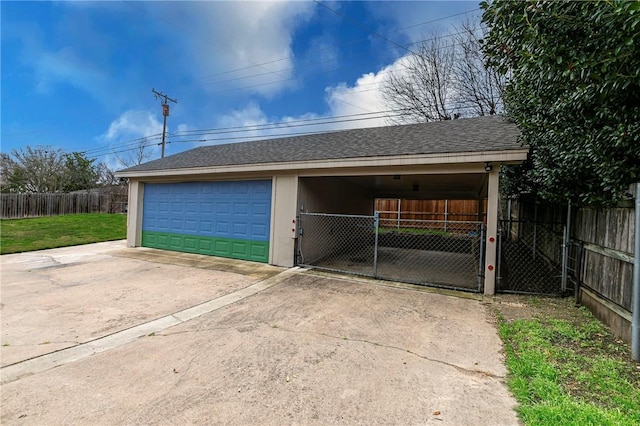 view of garage