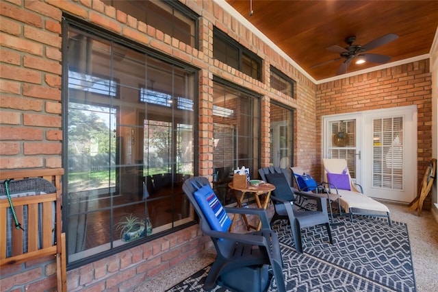 view of patio / terrace with ceiling fan