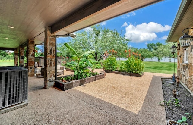 view of patio / terrace featuring central AC