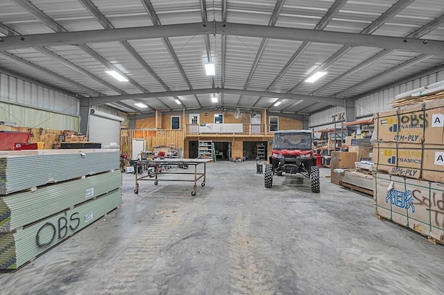 garage featuring a workshop area