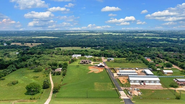 aerial view with a rural view