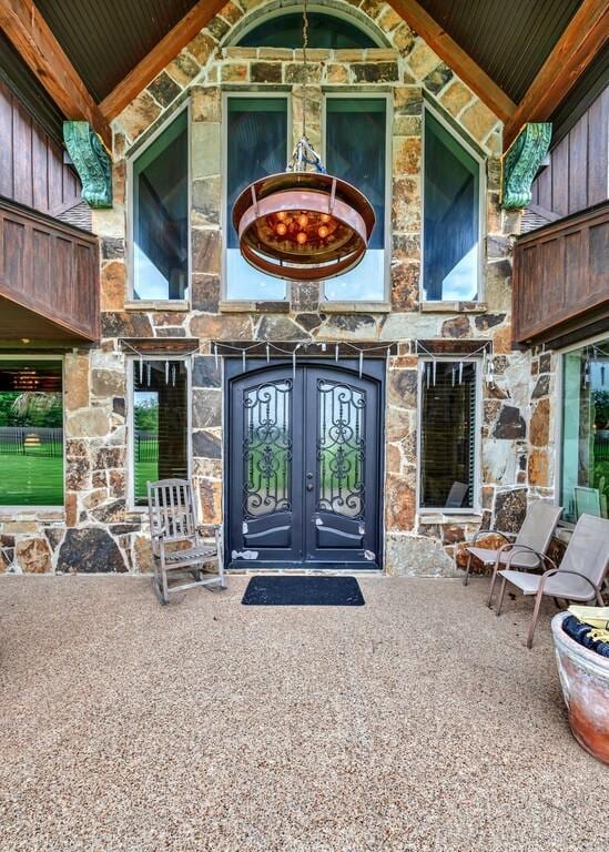 property entrance with french doors