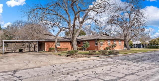 view of front of house featuring a carport