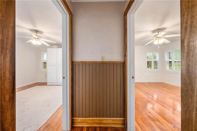 interior space with light hardwood / wood-style floors