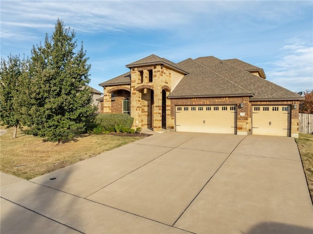 view of front of house with a garage