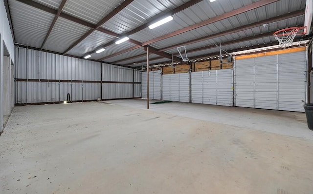 garage featuring metal wall