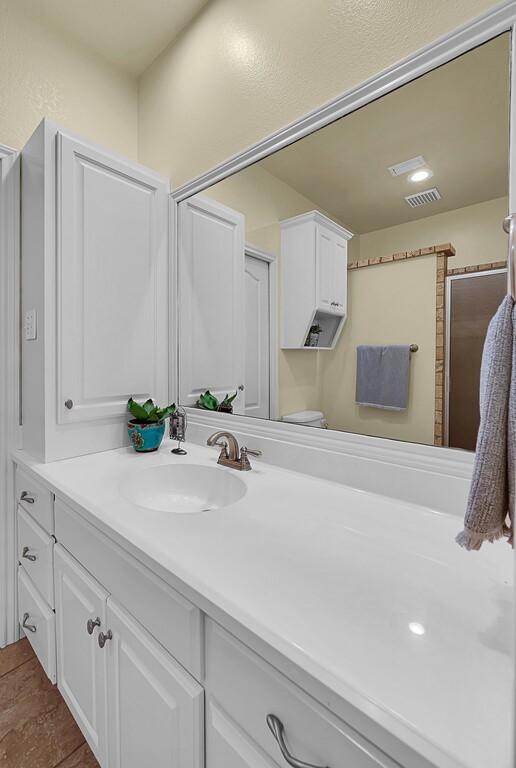 bathroom with visible vents and vanity