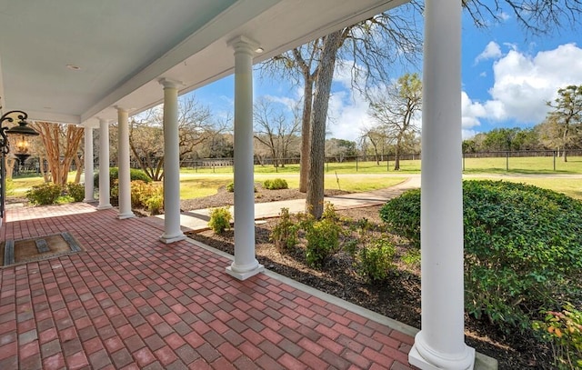 view of patio with fence