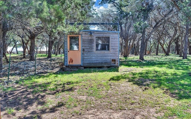 view of shed