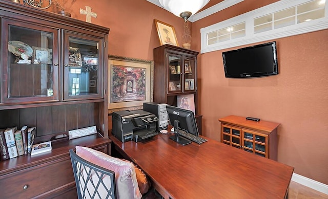 home office featuring baseboards