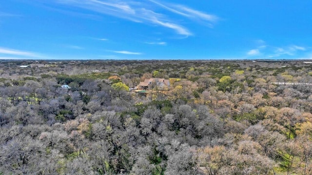 bird's eye view featuring a view of trees